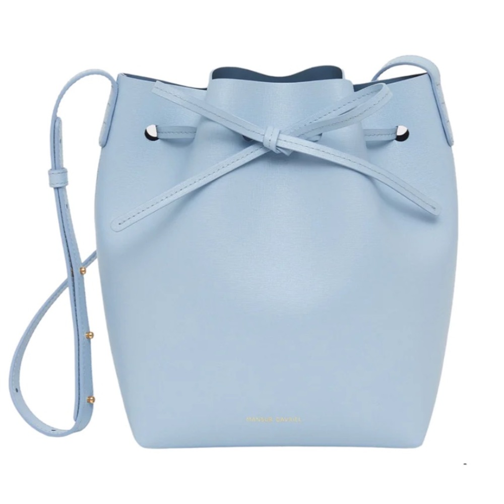 NWT Mansur Gavriel Mini Bucket Bag light blue